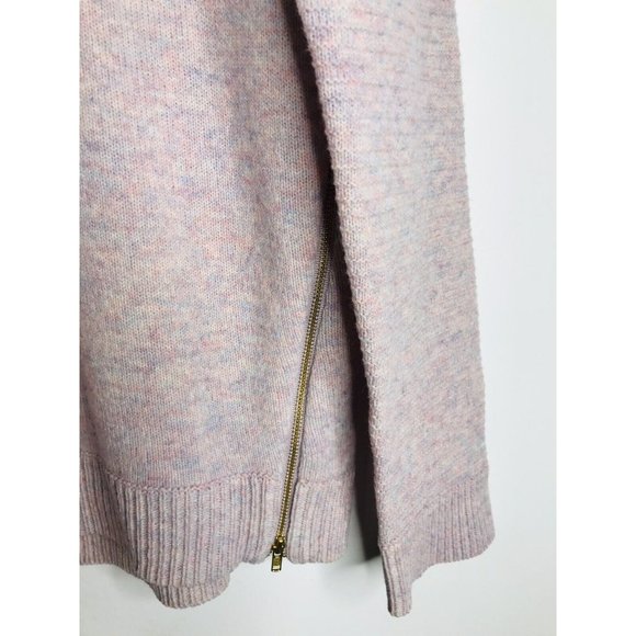 J. Crew Women's Small Pink Lavender 100% Wool Sweater with Full Side Zip - Picture 5 of 11